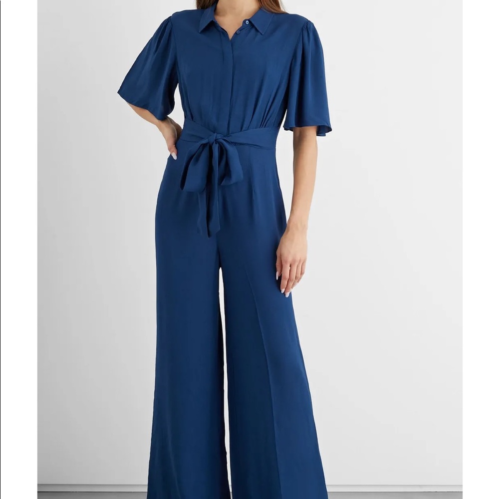 Iris & Ink Erica belted crepe wide-leg jumpsuit — brand-new! Perfect for spring!